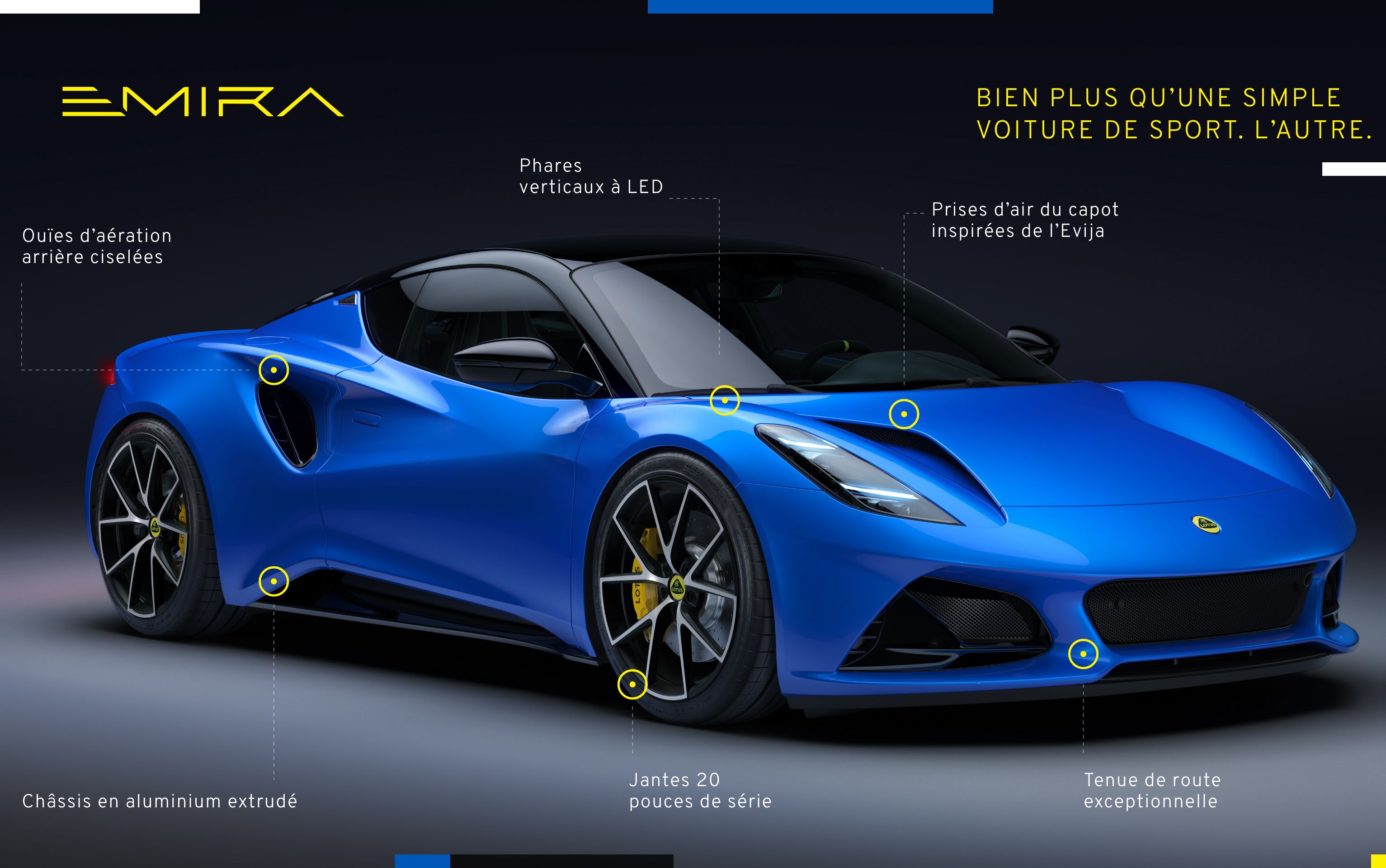 Lotus Emira Caractéristiques extérieures - Théobald 